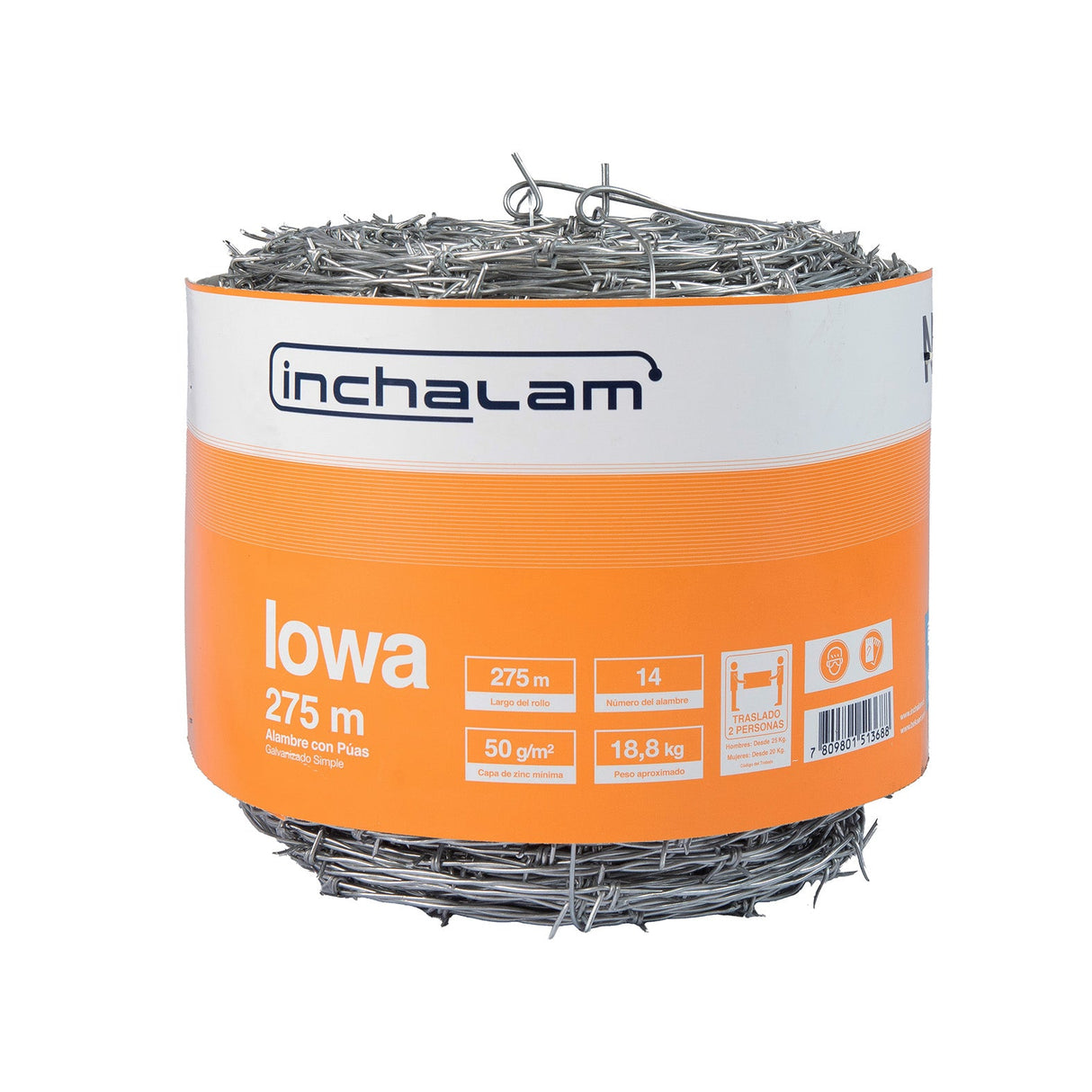 Alambre de Púas Torsión Simple Lowa BWG 14 x 275m