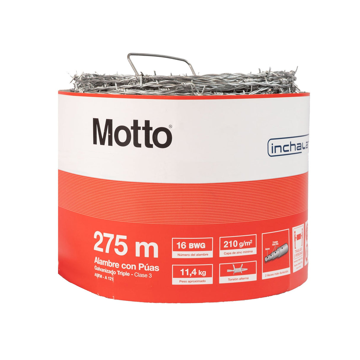 Alambre de Puas Torsión Simple Motto 16mm x 275m