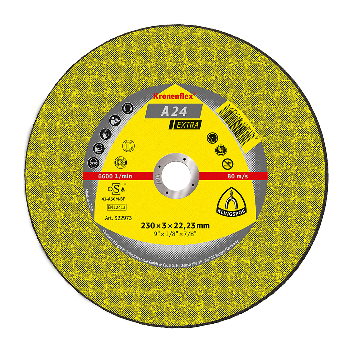Disco de Corte Centro Plano A24 Extra 9" x 3 x 22,23mm