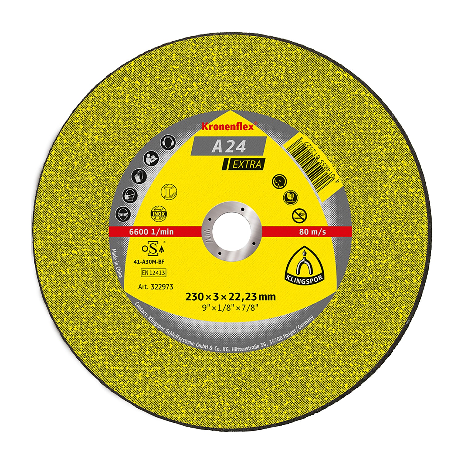 Disco de Corte Centro Plano A24 Extra 9" x 3 x 22,23mm