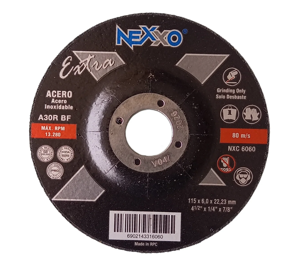 Disco de Desbaste 4-1/2" x 6mm Nexxo Extra