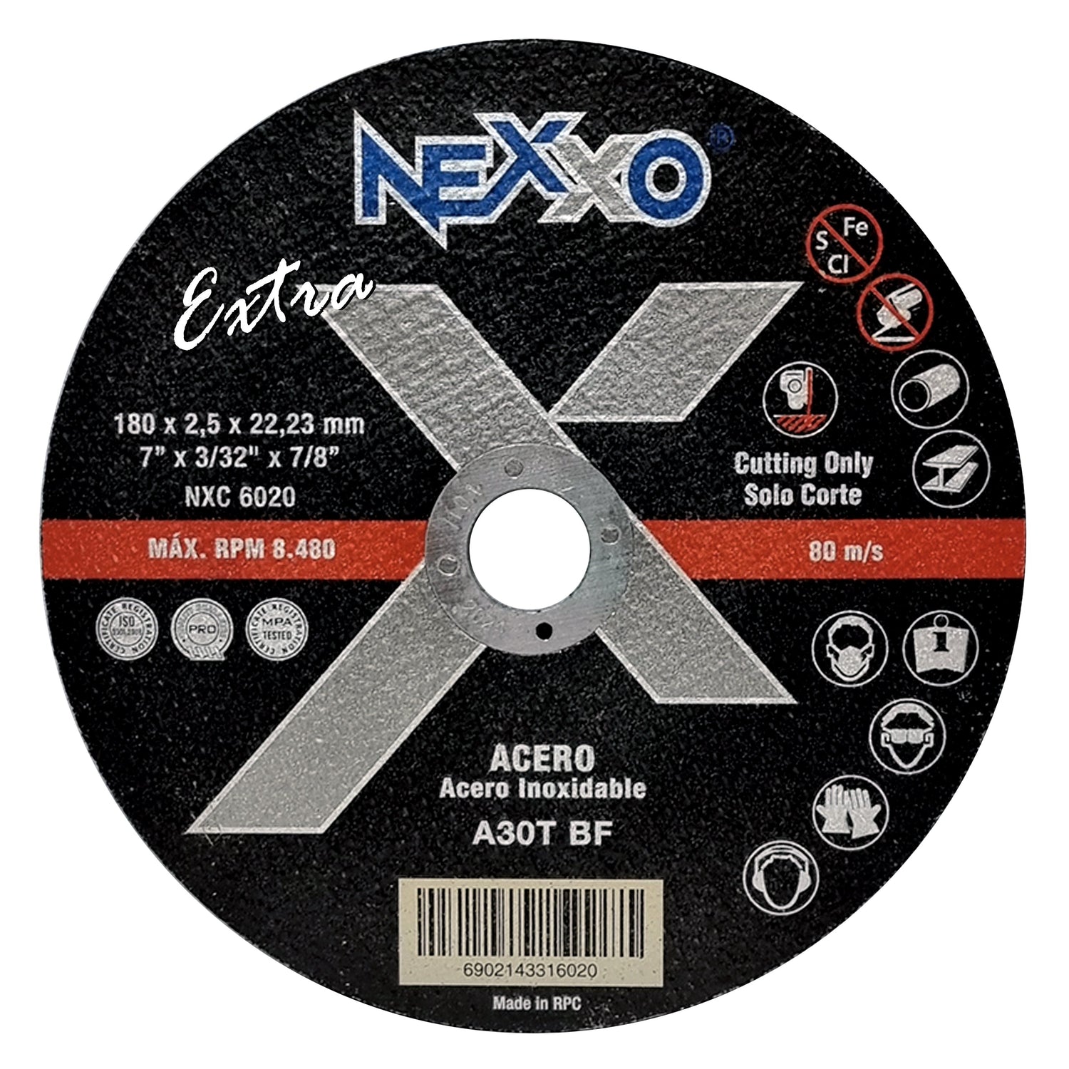 Disco de Corte 7" x 2,5mm Nexxo Extra