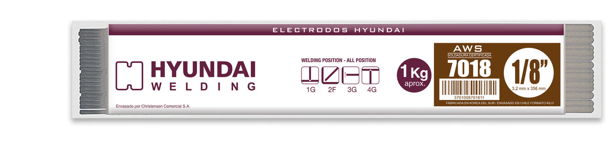 Electrodo para Soldadura HYUNDAI S7018 de 1/8" x 1kg