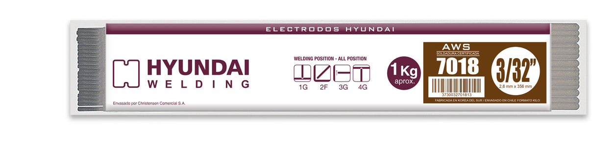 Electrodo para Soldadura HYUNDAI S7018 de 3/32" x 1kg