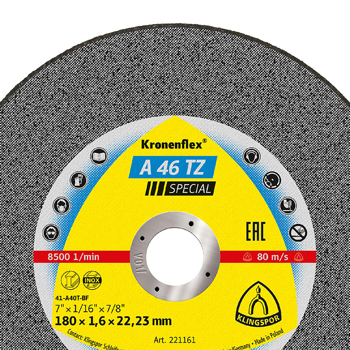 Disco de Corte Kronenflex A46 TZ 7"x1,6x22 mm