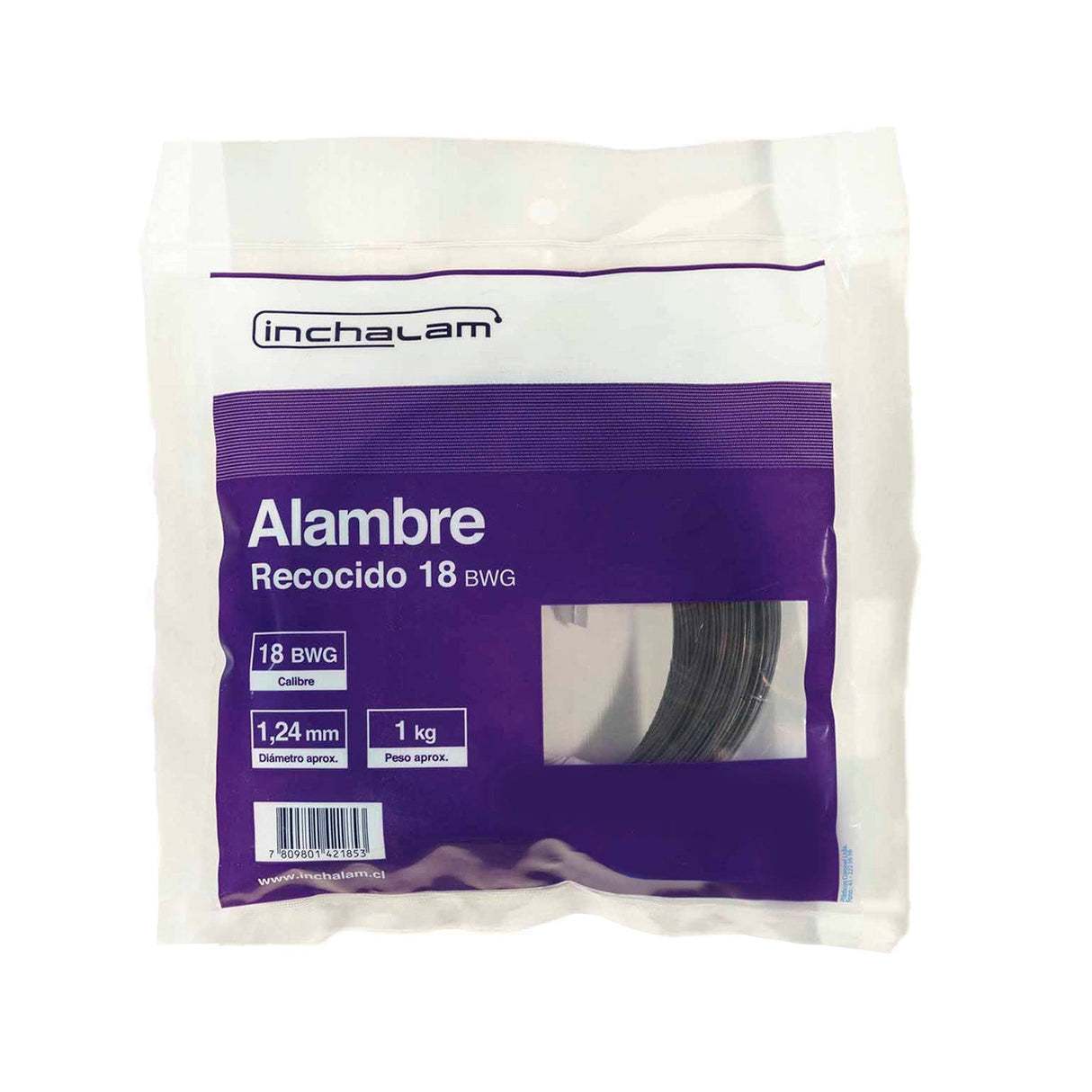 Alambre Negro Recocido BWG 18 de 1,24mm Rollo 1kg