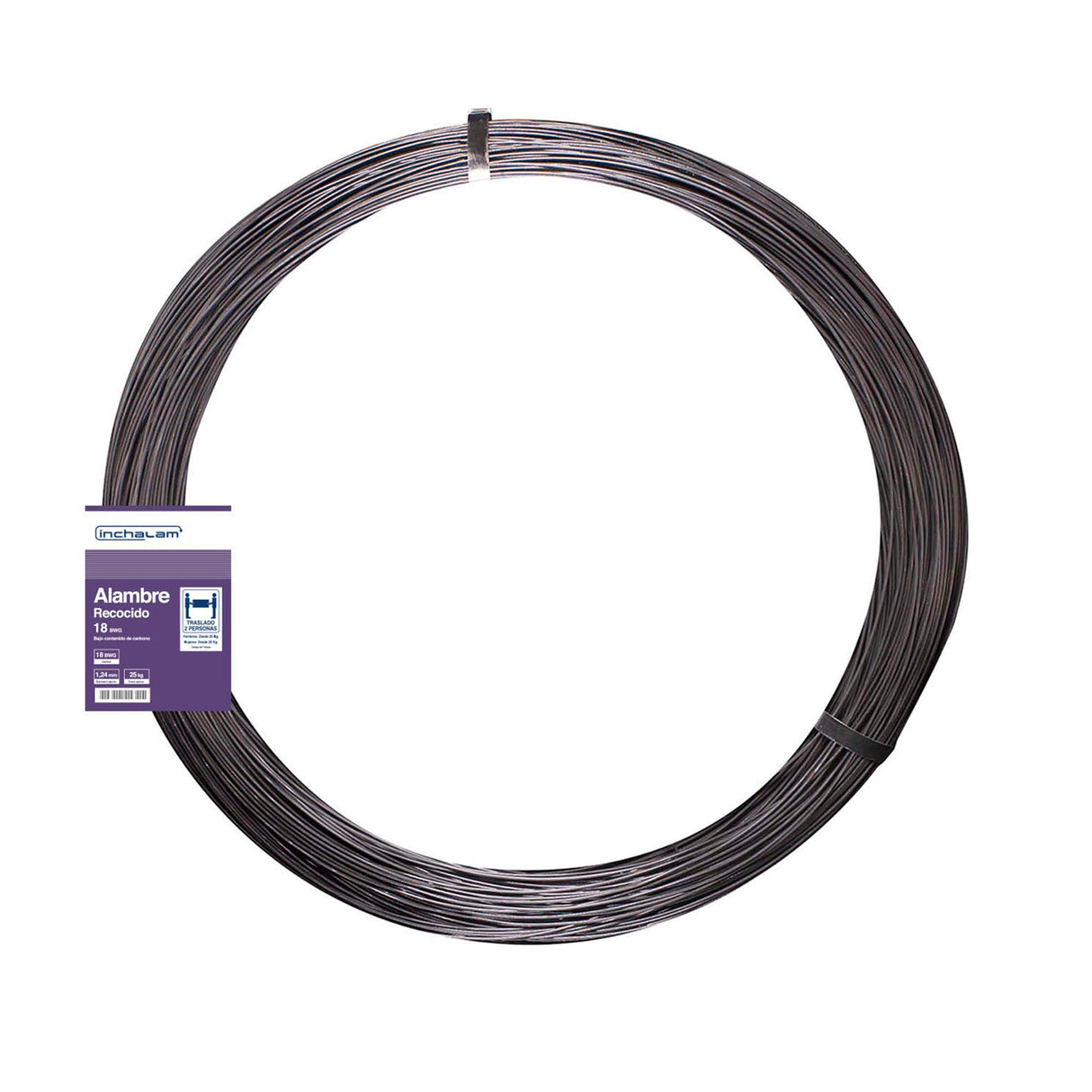 Alambre Negro Recocido BWG 18 de 1,24mm Rollo 25kg