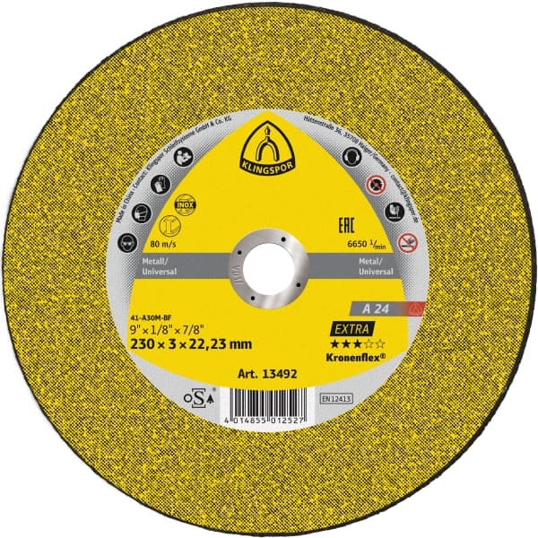Disco de Corte Centro Plano A24 Extra 9" x 3 x 22,23mm