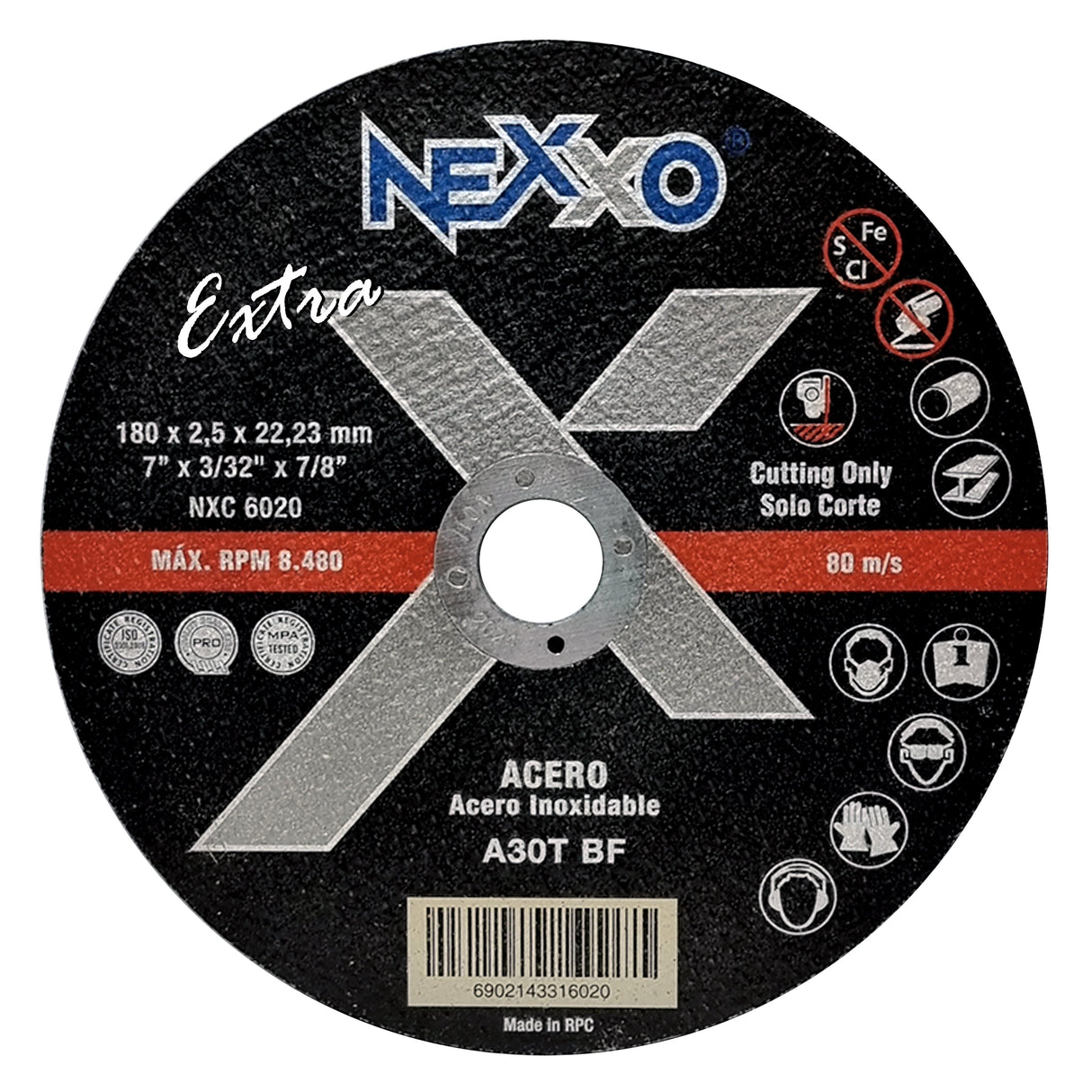 Disco de Corte 7" x 2,5mm Nexxo Extra