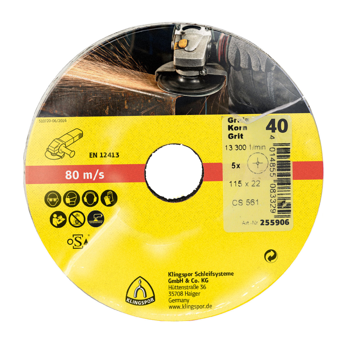 Pack 5 Unidades Disco Fibra CS561 4-1/2"x22 Gr60